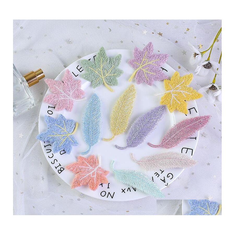 

Hair Clips Barrettes Maple Leaf Embroidery Sewing Clothes Ironings Clothing Accessories Diy Hairpin Band Cloth Stickers Drop Deliv Ot7Vs