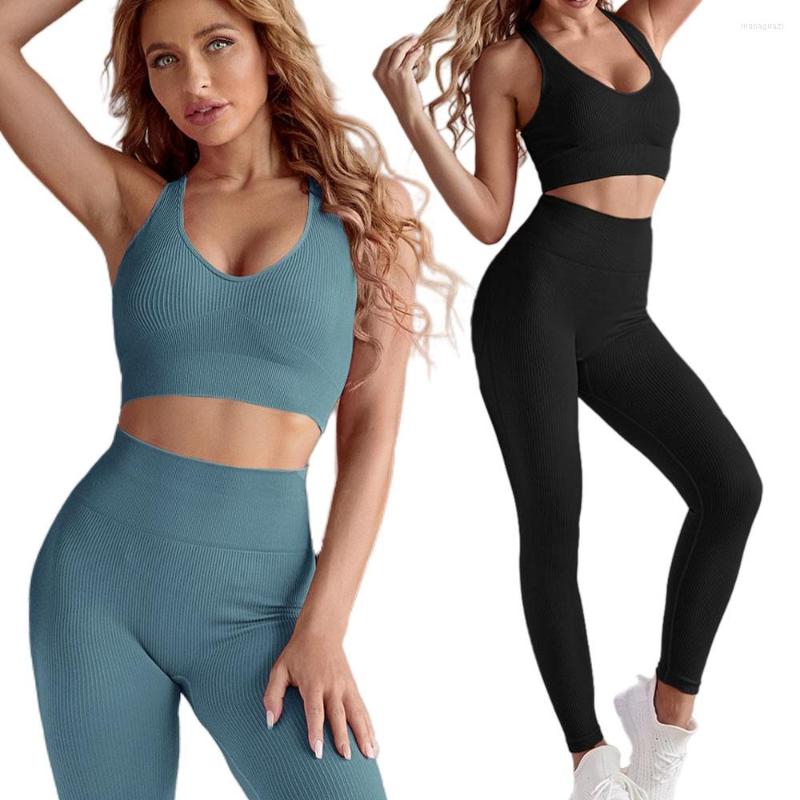 

Active Sets Women Yoga Set Clothes Workout Outfit Fitness Sports Bra High Waist Leggings Gym Pants Sportswear Athletic Suit, Purple pants