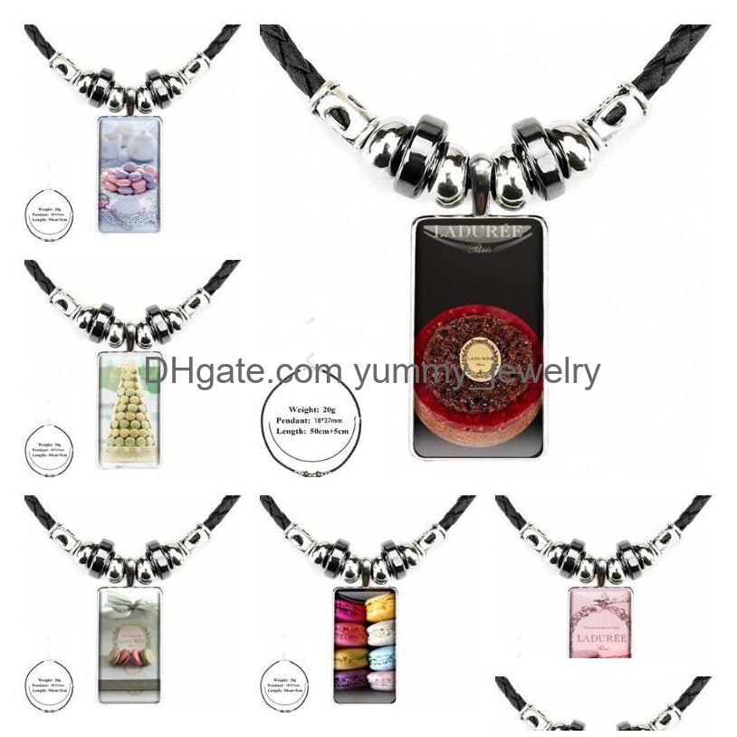 

Pendant Necklaces For Women Fashionable Paris Laduree Aron Steel Color Glass Cabochon With Rec Shaped Choker Black Hematite Drop Del Dhpto