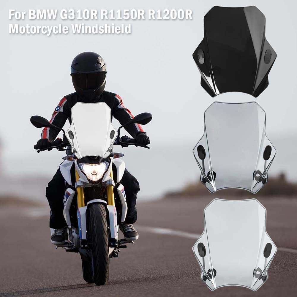 

For BMW G310R R1150R R1200R Universal Motorcycle Adjustable Windshield Covers Screen Smoke Lens Motorbikes Deflector 0203