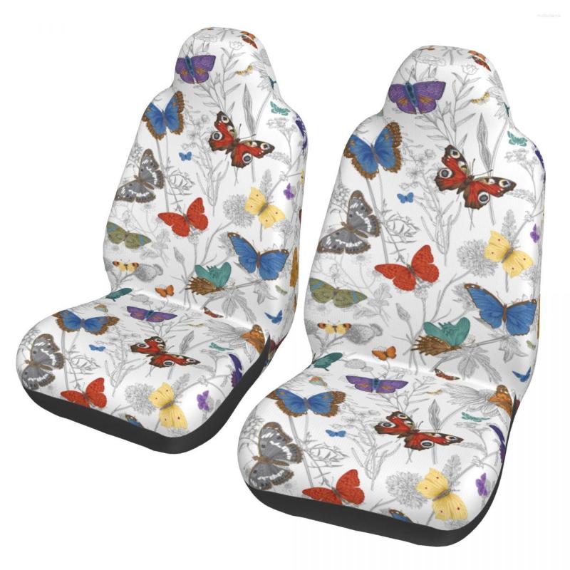 

Car Seat Covers Vintage Butterflies And Wild Flowers Universal Cover Four Seasons Women Fiber Accessories