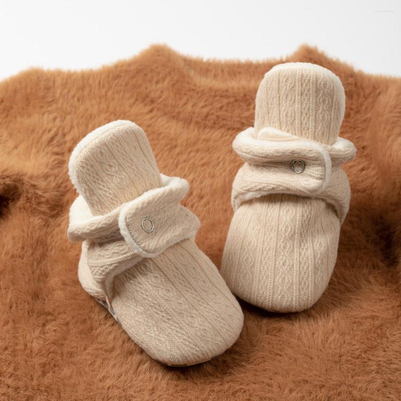 

First Walkers KIDSUN Baby Shoes Socks Winter Warm Boys Girls Non-Slip Toddler Born Indoor Footwear, Rose red