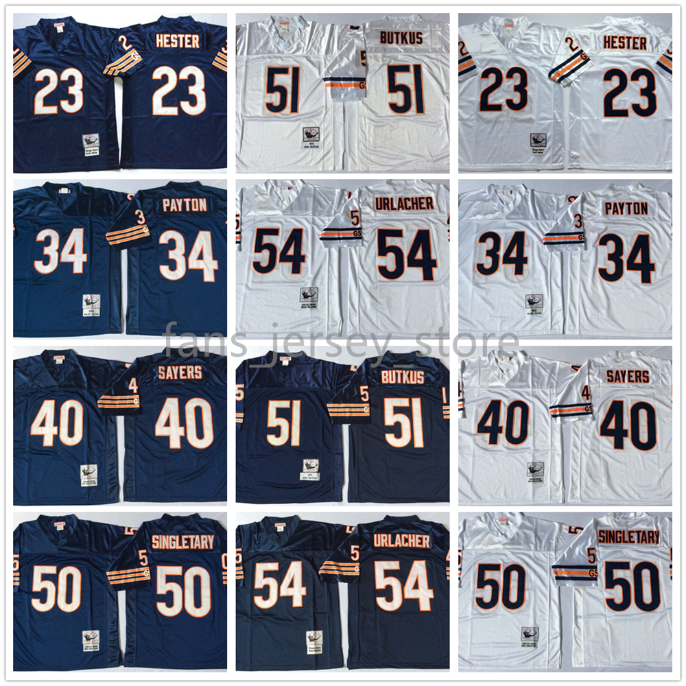 

Vintage Walter 34 Payton Football Jersey William Perry 72 Mike Singletary 50 51 Dan Hampton 99 Stitched Football Shirts, Same as picture