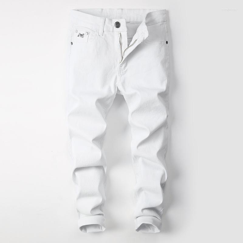 

Men's Jeans High Quality Spring 2023 Men Stretch Fashion Simplicity White Denim Trousers For Male Retro Pants Casual