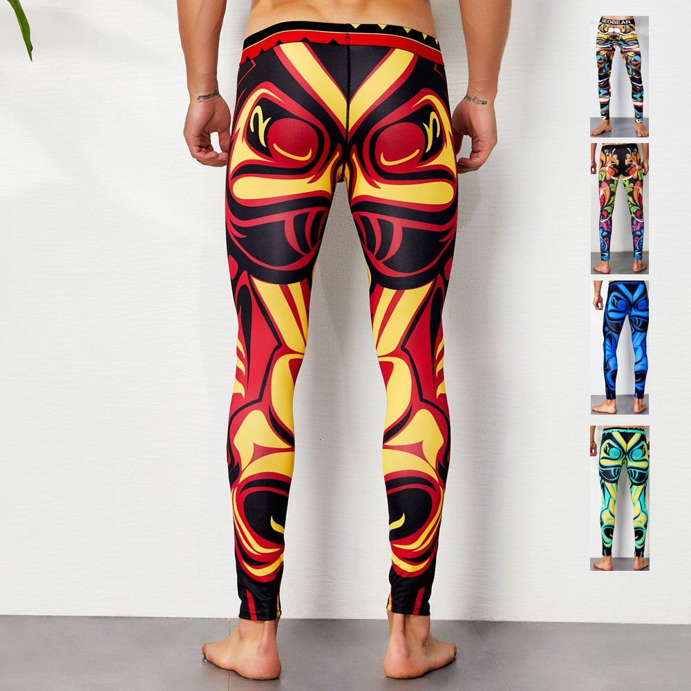 

Men's Thermal Underwear SEOBEAN winter Tights Autumn Workout fitness Mens sexy Geometrical pattern Long johns Low Rise leggings Underpants 230202