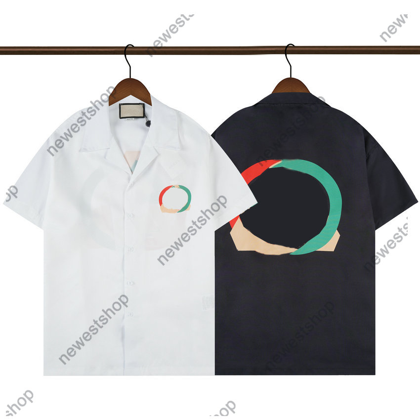 

2023 designer summer Mens casual shirts Europe Hawaii Beach tShirt luxury turn down collar Cooperative version T shirt Hip hop Designers Tshirts, White