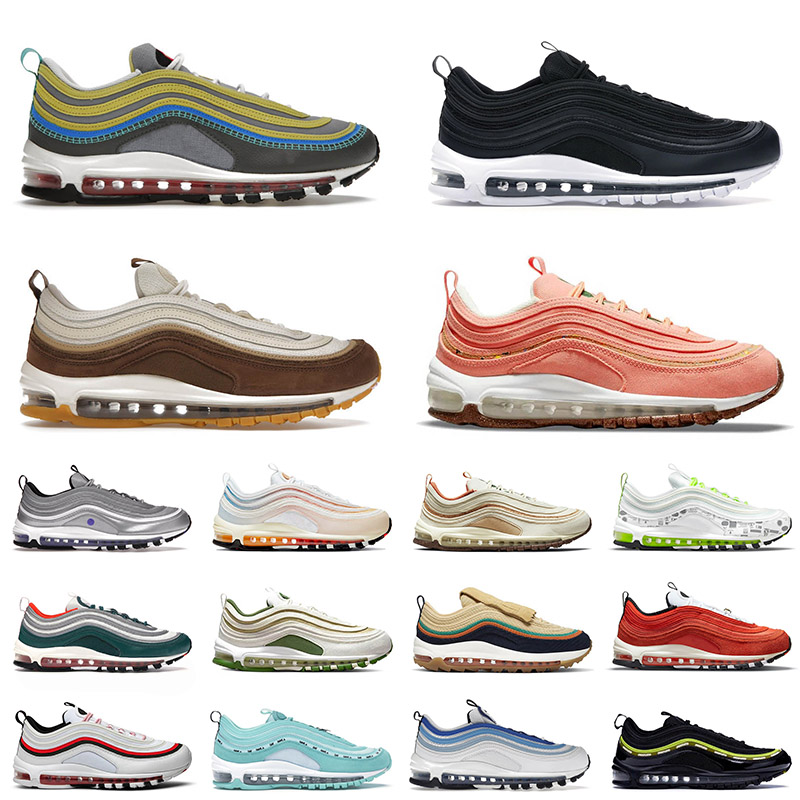 

2023 Sports Og 97 Running Shoes Sprung Muslin Pink Foam Cork Sail Black White Sneakers Woven Halloween MSCHF x INRI Jesus 97s Designer Trainers, C1 the future 36-40
