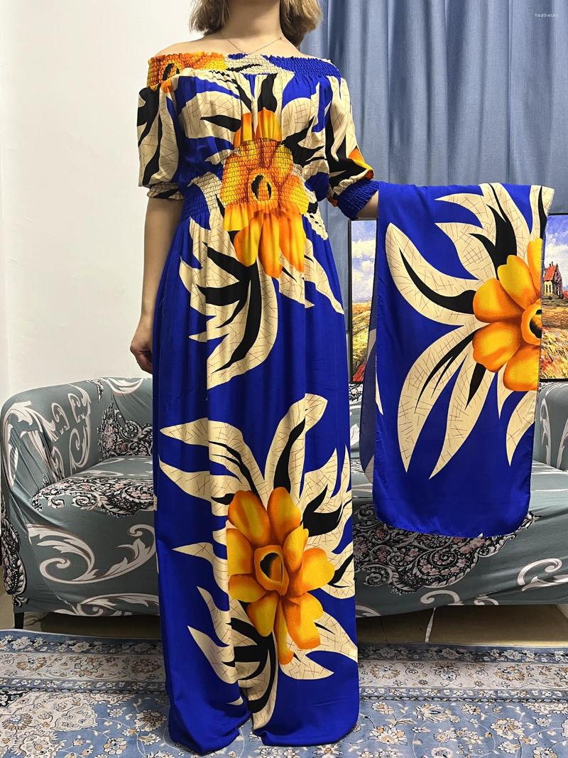 

Ethnic Clothing Muslim Abayas For Women Dubai Turkey Islam Elastic Boat Neck 2023 Floral Femme Robe Cotton Loose Dresses African With Hijabs