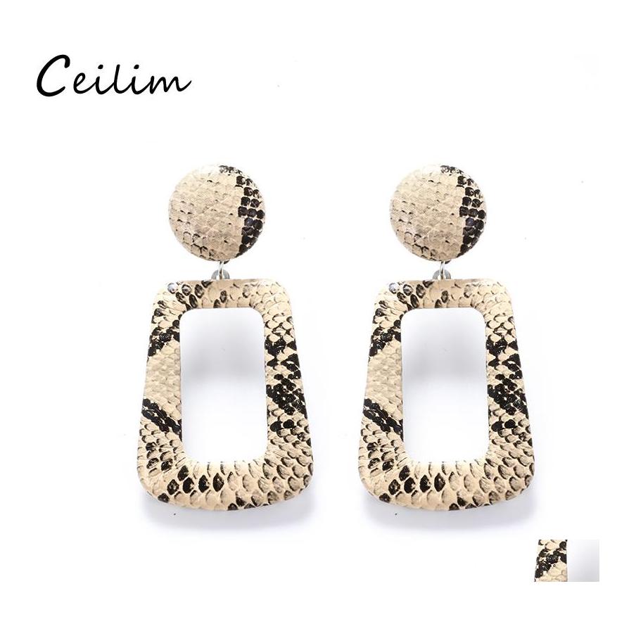 

Charm White Snake Print Leather Earrings For Women Bohemian Leopard Drop Dangle Earring Wholesale Jewelry Delivery Otlhg