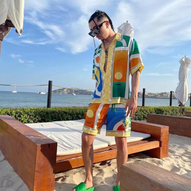 

Men' Casual Shirts As1420 Fashion Men' 2023 Runway Luxury European Design Party Style Clothing, Multi