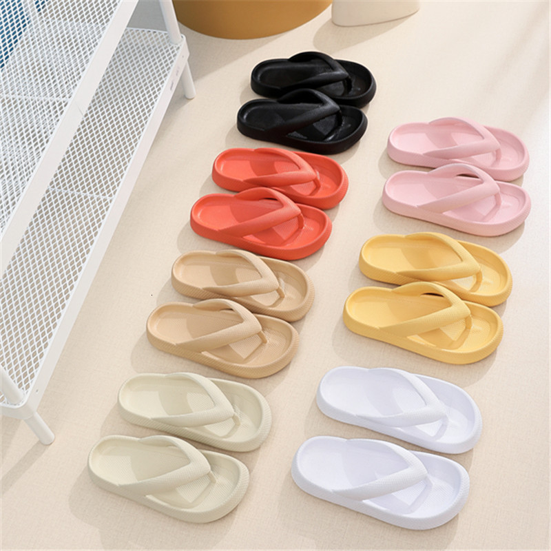 

Slippers EVA Soft Sole Beach Flip Flops Women Men Summer Casual Flat Shoes Indoor Outdoor Breathable Couple Flip Flops Bathroom Slippers 230203, Orange