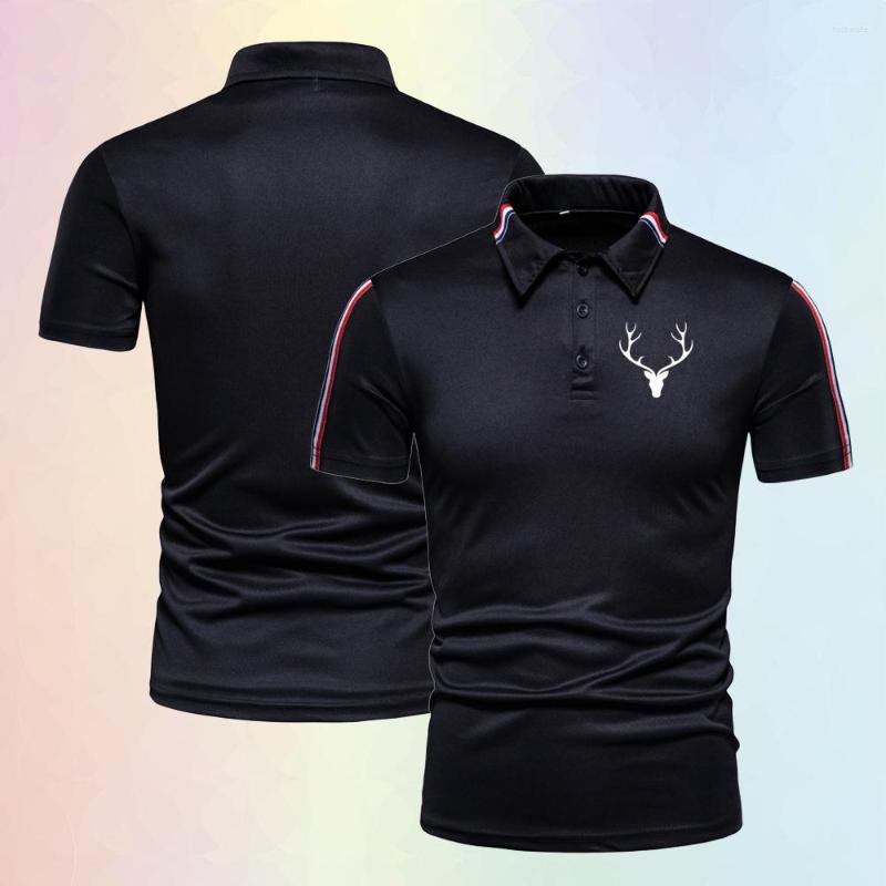 

Men' Polos Summer Solid Color Men' Polo Shirt Casual Short Sleeve Lapel T-Shirt Fashion Slim Top, Black