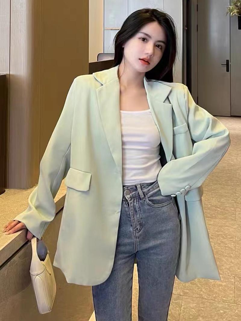 

Women's Suits & Blazers Clothland Women Elegant Summer Blazer Long Sleeve Candy Color Jacket Female Casual Coats Tops Mujer CA272Women's, Yellow