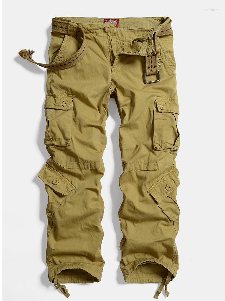 

Men's Pants Men's Straight Overalls Outdoor Mountaineering Pure Cotton Men Loose Casual Pocket Large Workwear, Military green