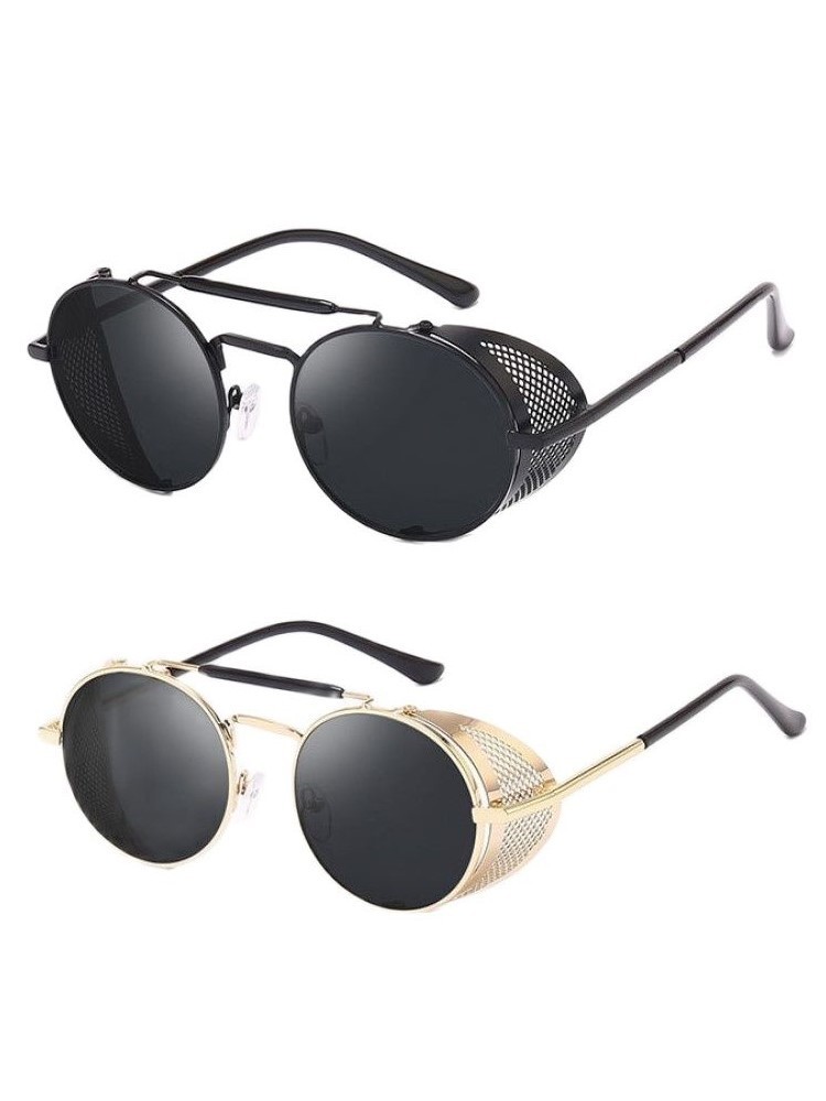 

Sunglasses Trendy Retro Steampunk Men Brand Designer Round Steam Punk Alloy Sun Glasses Goggle For Women UV400 Gafas de Sol 230202
