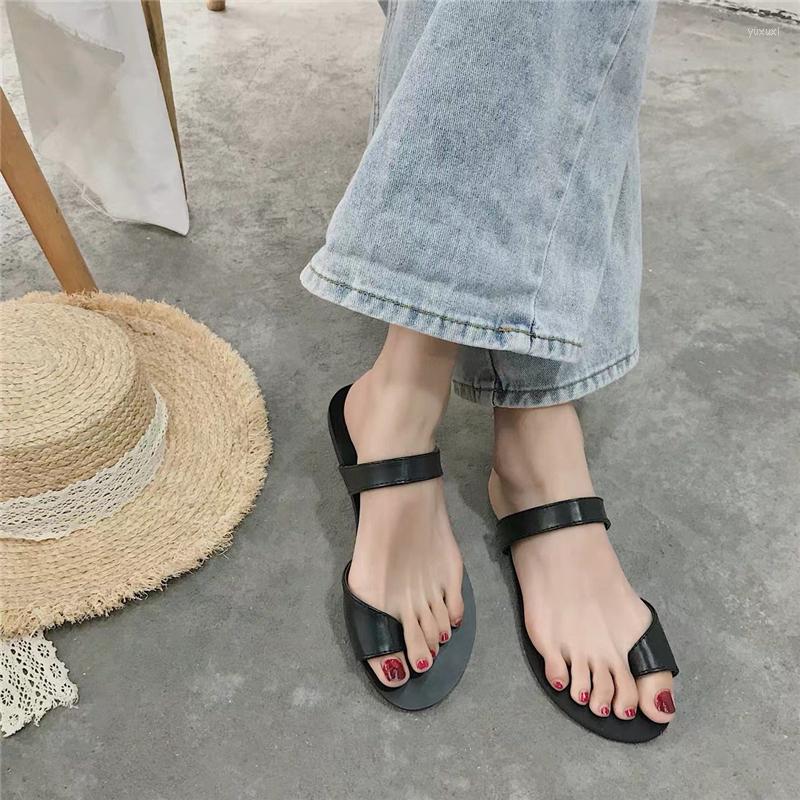 

Slippers 2023 Fashion And Ladies Flat-bottom Solid Color Set Toe Casual 3738