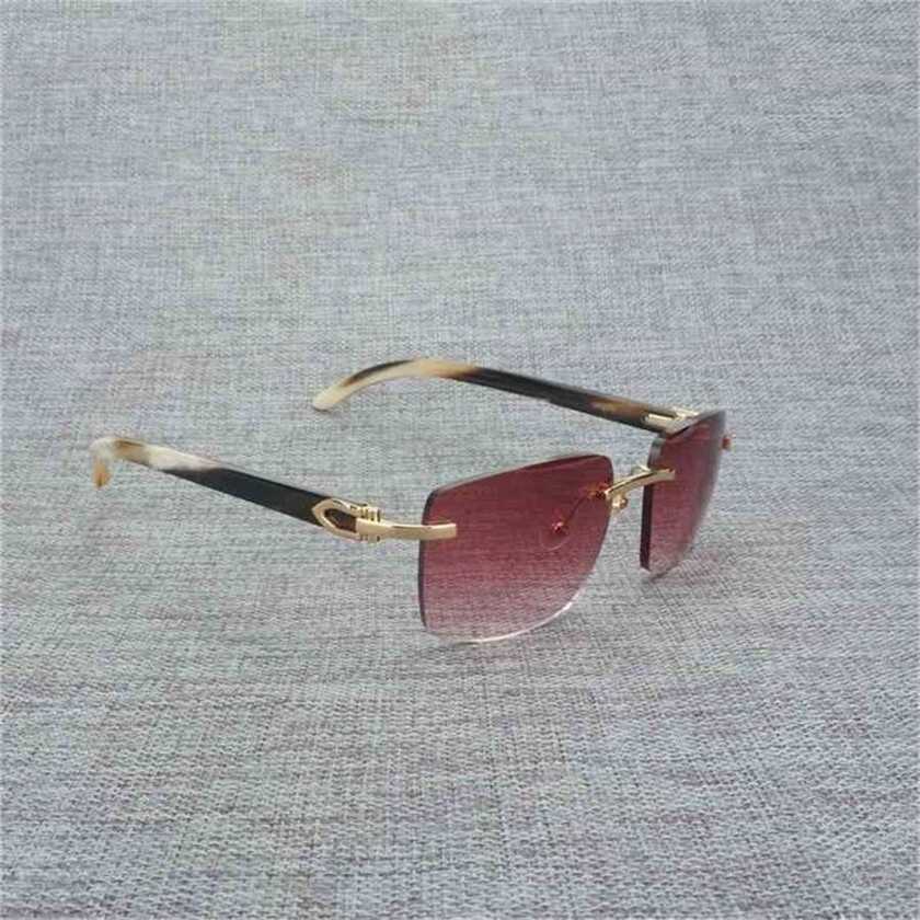 

24% OFF 2023 Natural Wood Men Black Buffalo Horn Rimless Eyeglasses Women Accessorie Metal Frame Oculos Square Gafas for Club