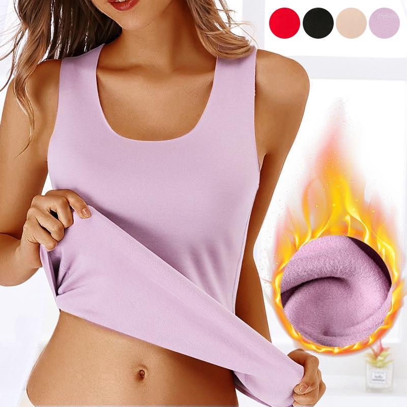 

Camisoles & Tanks Thermal Vest Underwear Plus Size Thermo Lingerie Women Winter Clothing Warm Top Inner Wear Undershirt Intimate, Purple