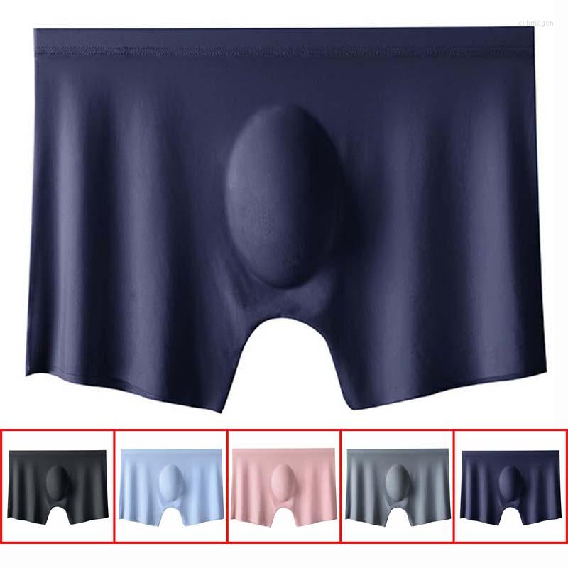 

Underpants Summer Ice Silk Men Underwear Seamless Transparent Boxer Shorts Ultra Thin Sheer Breathable Comfortable Panties, Black