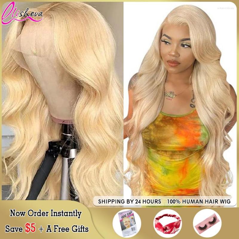 

Blonde 613 Lace Front Wig Human Hair 13X4 Brazilian Pre Plucked Glueless Body Wave HD Frontal Wigs For Woman, Body wave wig