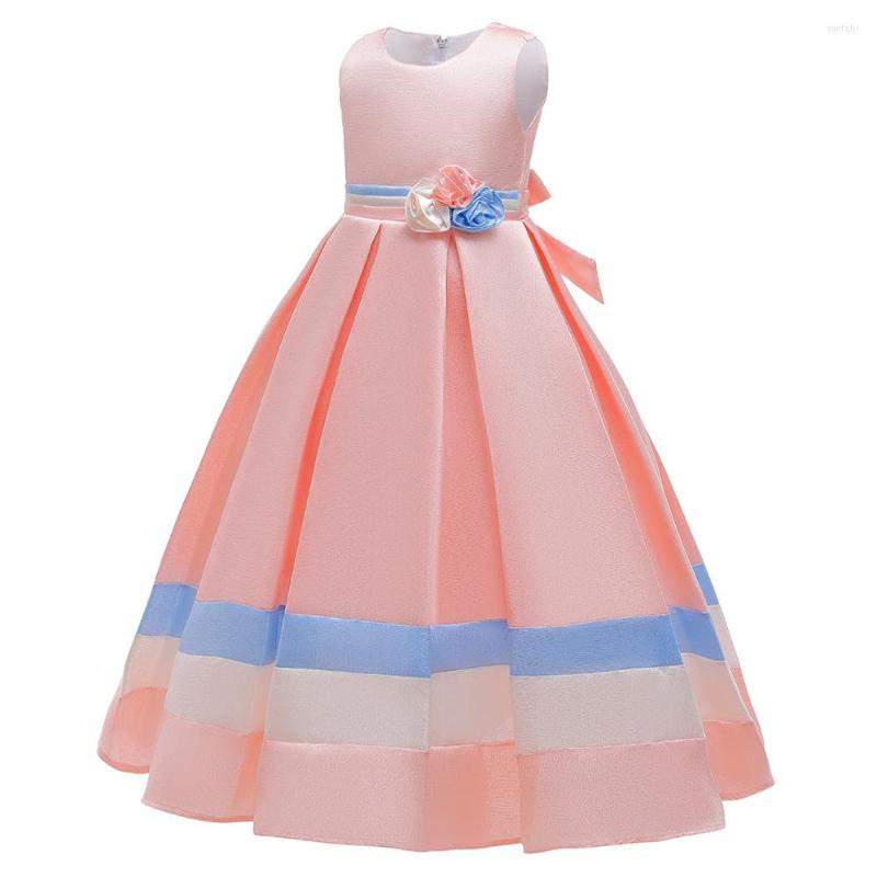 

Girl Dresses Flower Girls For Bridesmaid Elegant Long Kids Dress Party Princess Year Children Costume Vestidos, Champagne