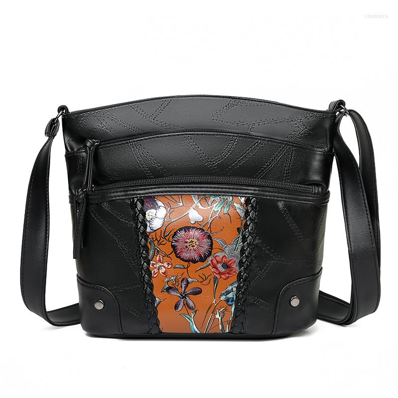 

Evening Bags Women Shoulder Female Crossbody Leather For Ladies Designer Flower Handbag