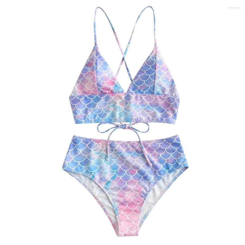 

Women' Swimwear Sexy High Waist Bikinis 2023 Halter Women Swimsuit Female Bikini Set Print Bodysuit Bathing Suit Summer Biquini XL