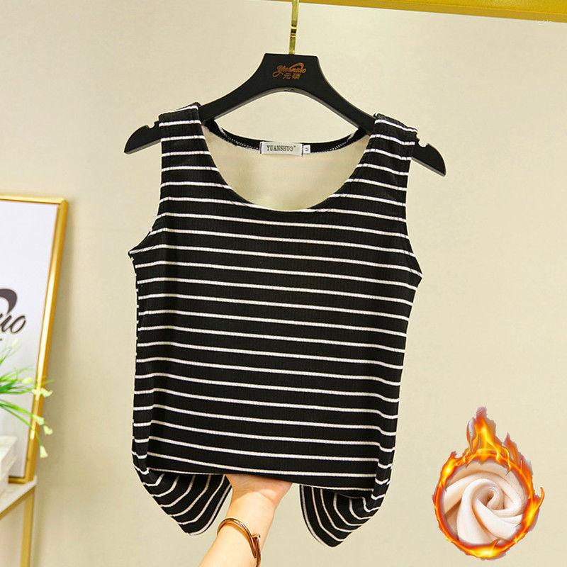 

Camisoles & Tanks Women 2023 Autumn Winter Velvet Thicken Vest Female Thermal Underwear Sleeveless Bottoming Shirt Ladies Warm Tank Tops C24, White
