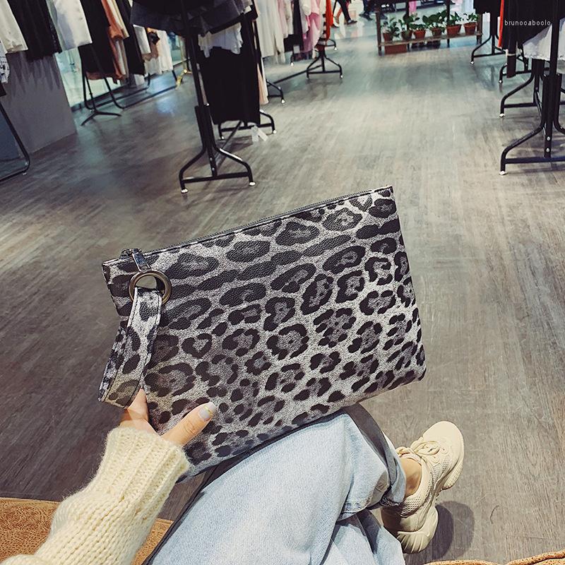 

Evening Bags Casual For Women 2023 Animal Print Leopard Clutch Female Fashion Design Leather Wallet Messenger Bag Ladies Elegant Handbag, Brown