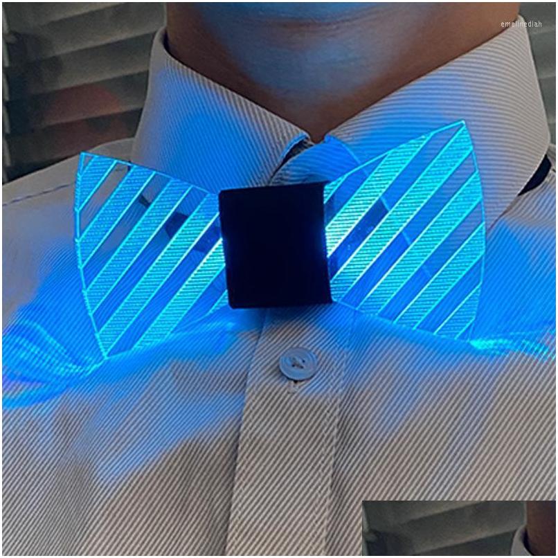 

Bow Ties Flashing Tie Light Up Led Rave Costume Necktie Glowing Dj Bar Dance Carnival Party Cool Props Wedding Suppliesbow Emel22 Dr Dhq2V