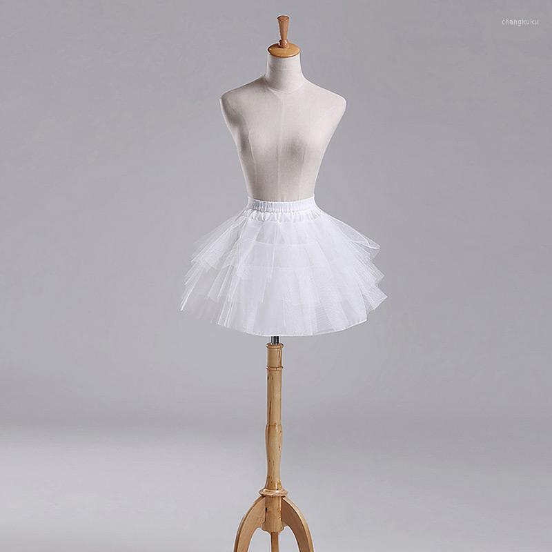 

Skirts Kids Girls 4 Layers White Elastic Waist And Lace Up Skirt Petticoat #6