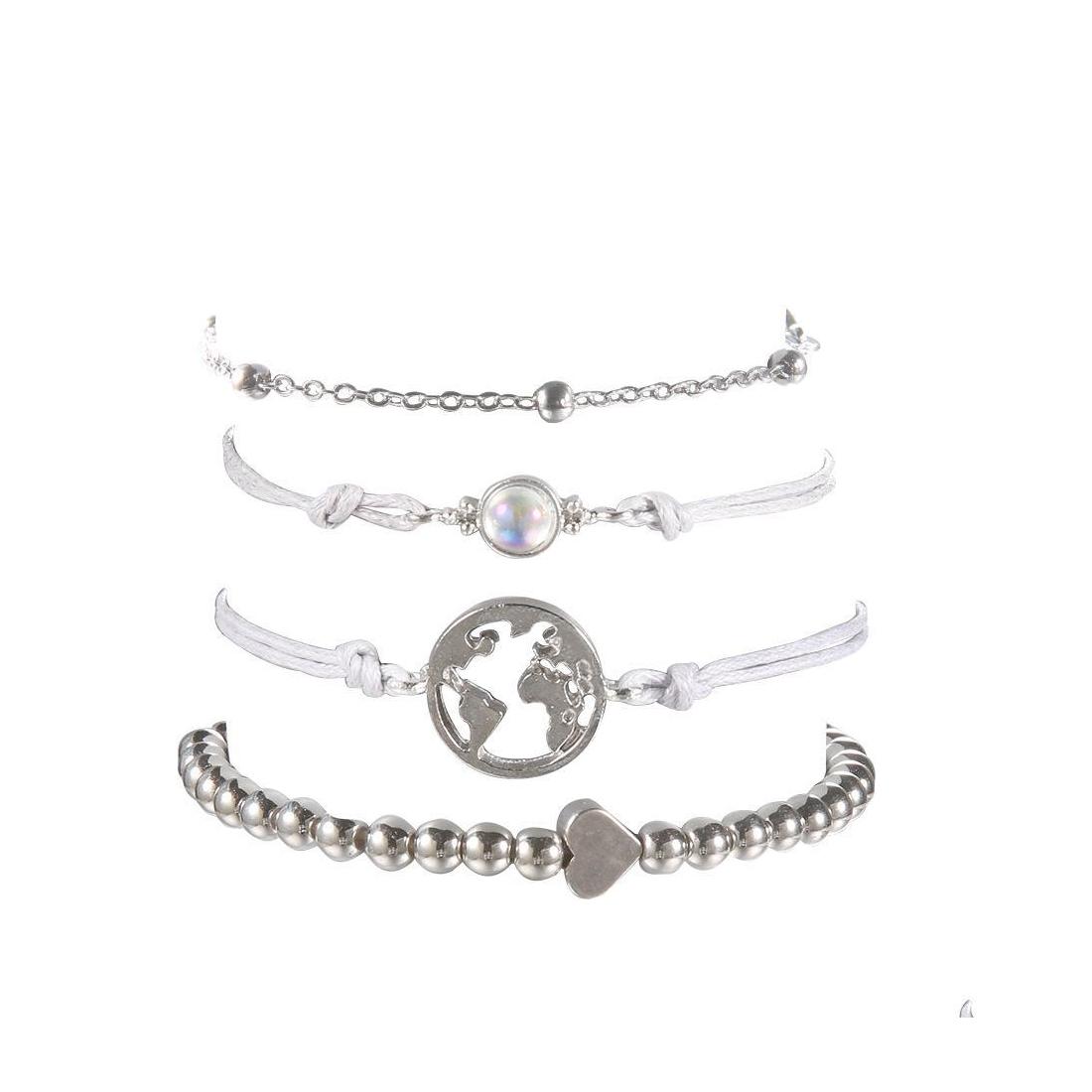 

Charm Bracelets Bohemian Bracelet Set Accessories Pink Weave Rope Bangle Beads Drop Delivery Jewelry Dhxnw