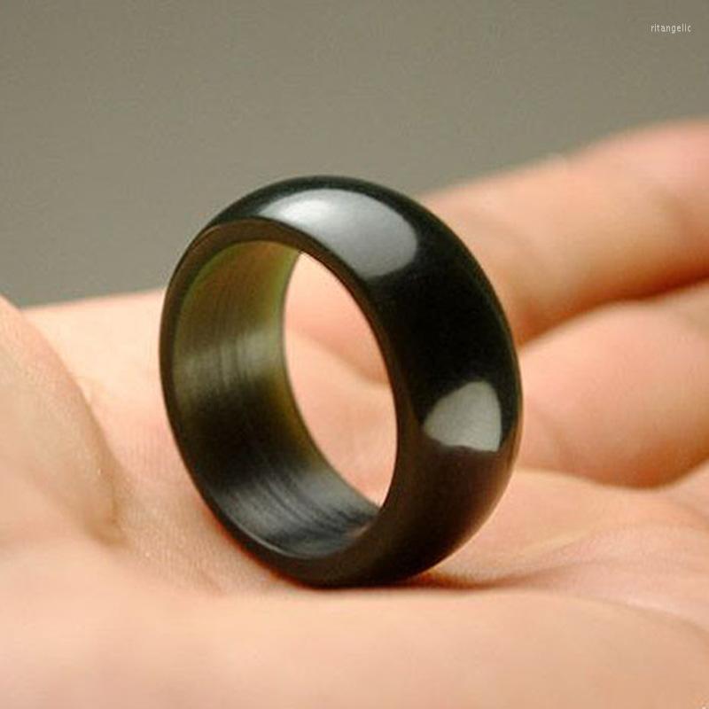 

Cluster Rings Natural Hetian Jade Ring Chinese Jadeite Charm Jewelry Hand Carved Fashion Accessories For Women Men 17-22mm