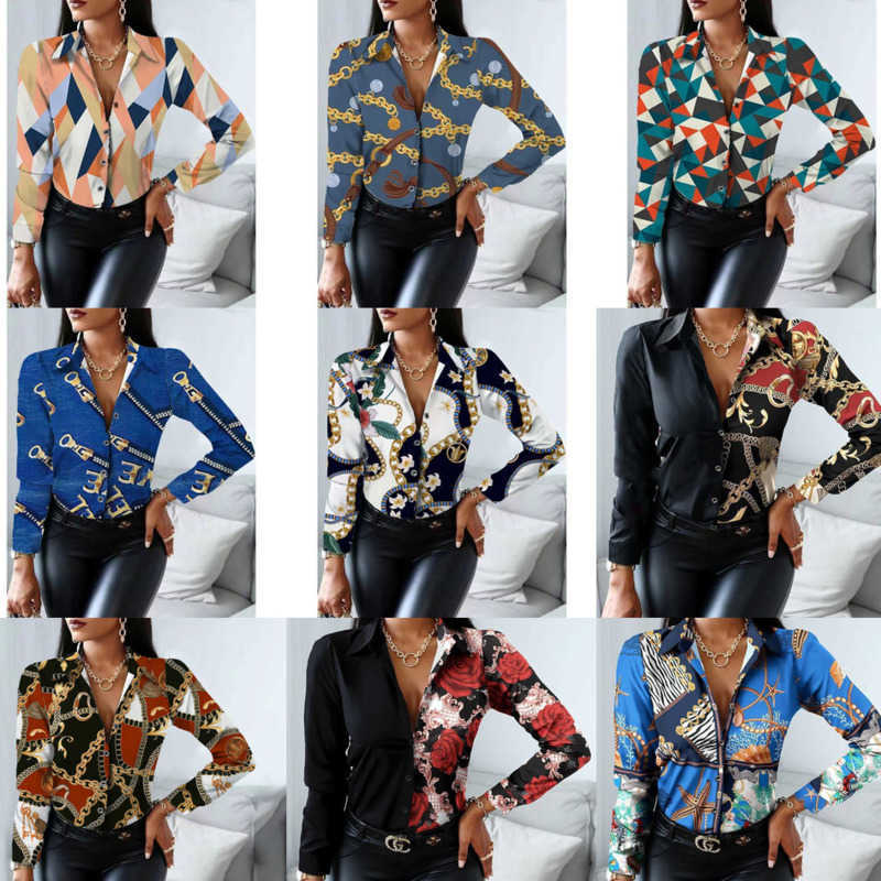 

Retail Casual Tank Top Blouse Women Designer Clothing Long Sleeved Shirt Color Blocking, 7014-21