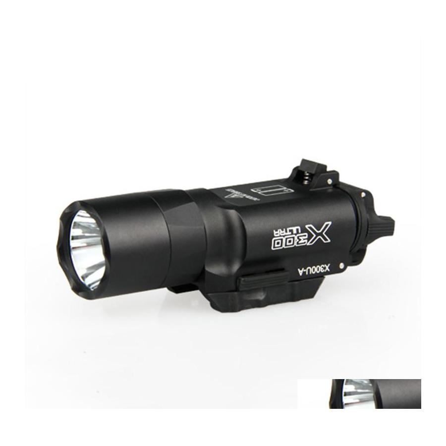 

Gun Lights Tactical Flashlight Sf Style X300 Tra Led Weapon Light Fits 20Mm Picatinny Rail For Hunting Shooting Drop Delivery Sports Dhy67