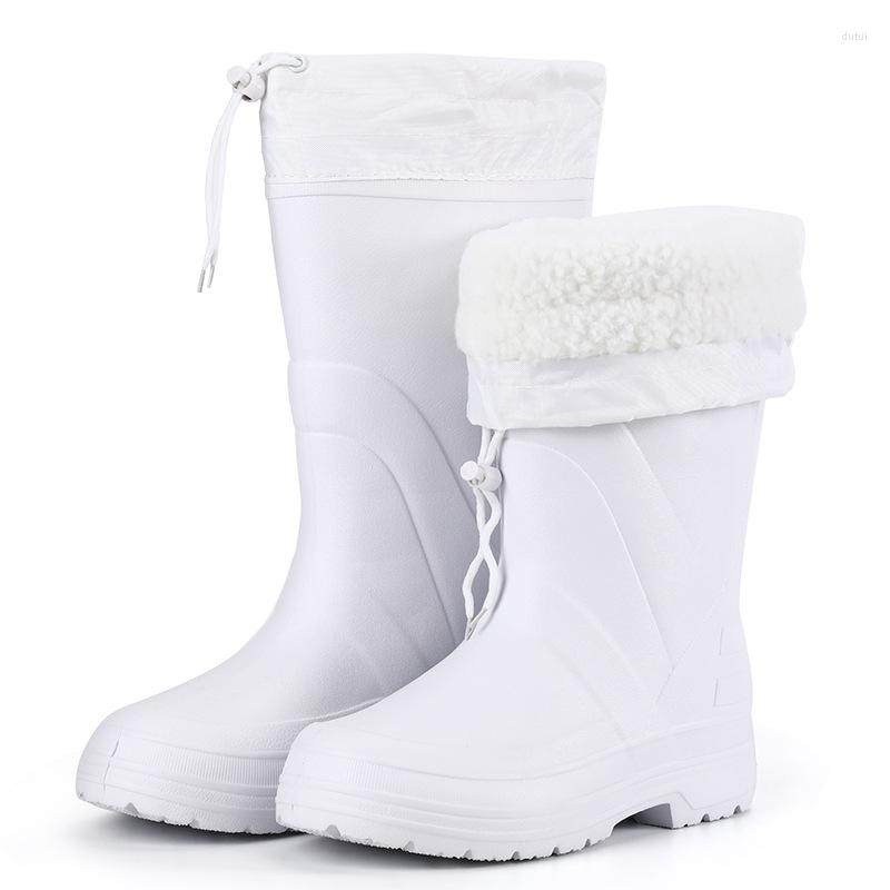 

Boots Add Velvet Keeping High Canopies For Men EVA Non-slip Cotton Rain And Waterproof Shoes Women, Black