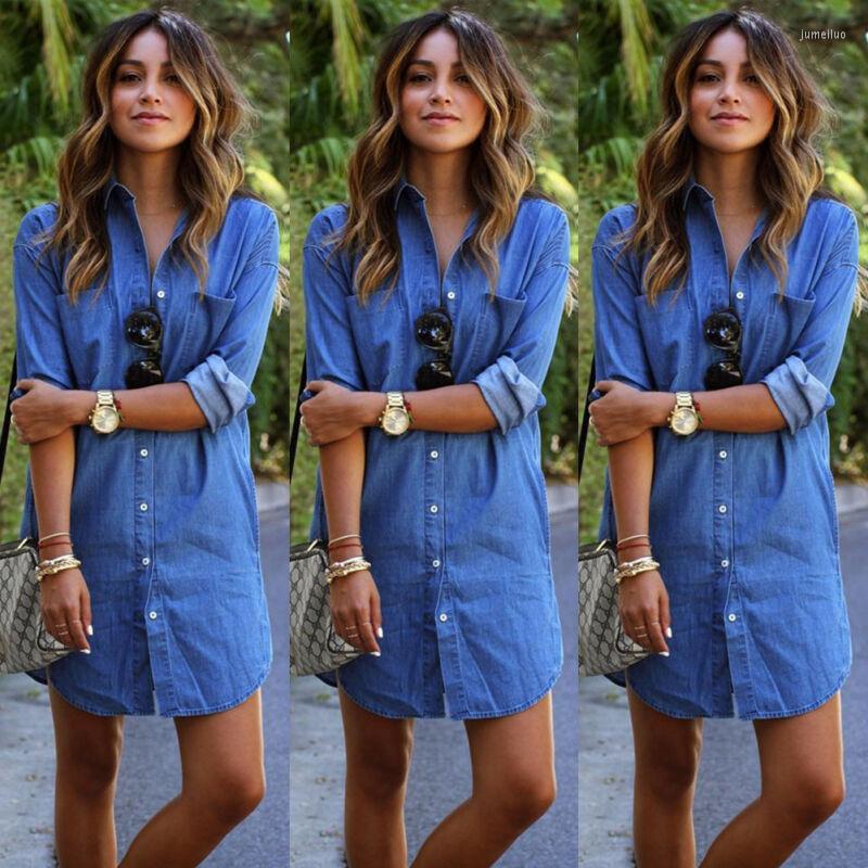 

Women' Polos Women Denim Jeans Dress, Blue