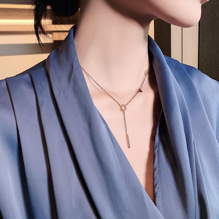 

Chains Rose Gold Vintage LOVE Fashion Women's Stainless Steel Chain Necklace Jewelry Cute Accessories On Neck Gift For Female GirlsChain