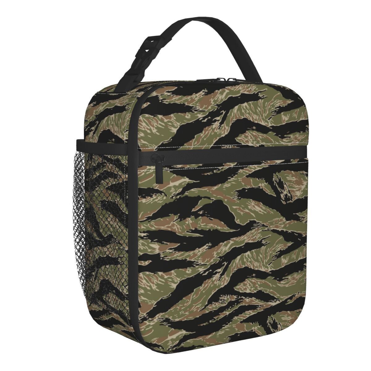 

Ice PacksIsothermic Bags Custom Tiger Stripe Camo Lunch Bag Men Women Cooler Warm Insulated Box for Children School 230203