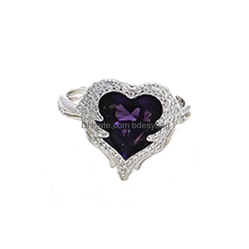 

Solitaire Ring Fashion Jewelry 925 Sterling Sier Heart Gem Zircon Angel Wing For Women Love Wish Drop Delivery Dhfxy