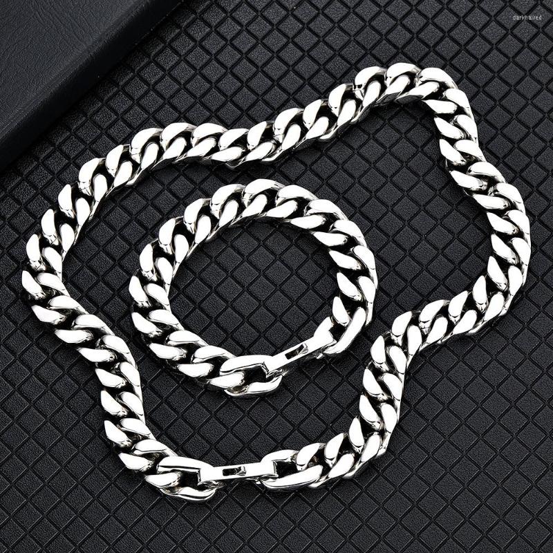 

Chains 2023 Trend Jewelry Fashion Hip Hop Stainless Steel Cuban Necklace Ins Niche Titanium Bracelet Men's Suit