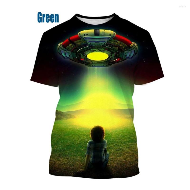 

Men's T Shirts 2023 Men And Women Summer UFO T-shirt Hipster 3D Harajuku Tops Spaceship Alien Soft Comfortable -5XL