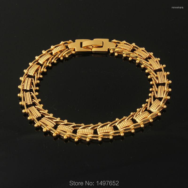 

Link Bracelets Unique Design Mens Womens Bracelets/Bangles10mm18K Gold Filled Plated Fashion Jewelry Wholesale