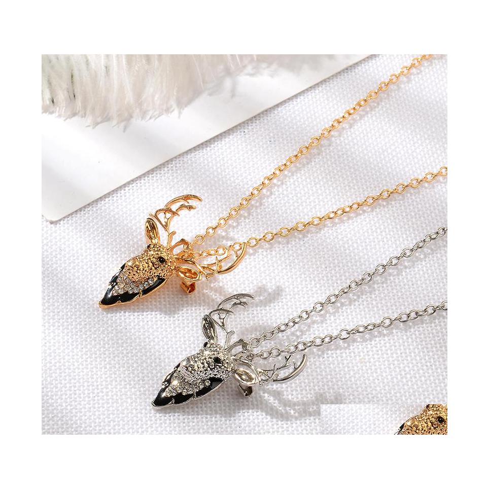 

Pendant Necklaces Christmas Sweater Necklace For Female Jewelry Gift Kids Plated Sier Deer Luckyhat Drop Delivery Pendants Dhi4A