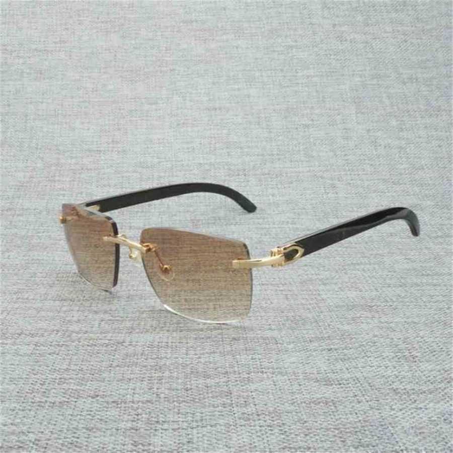 

36% OFF 2023 Vintage Black White Buffalo Horn Rimless Square Men Wood Retro Wooden Shades for Summer Club Eyewear