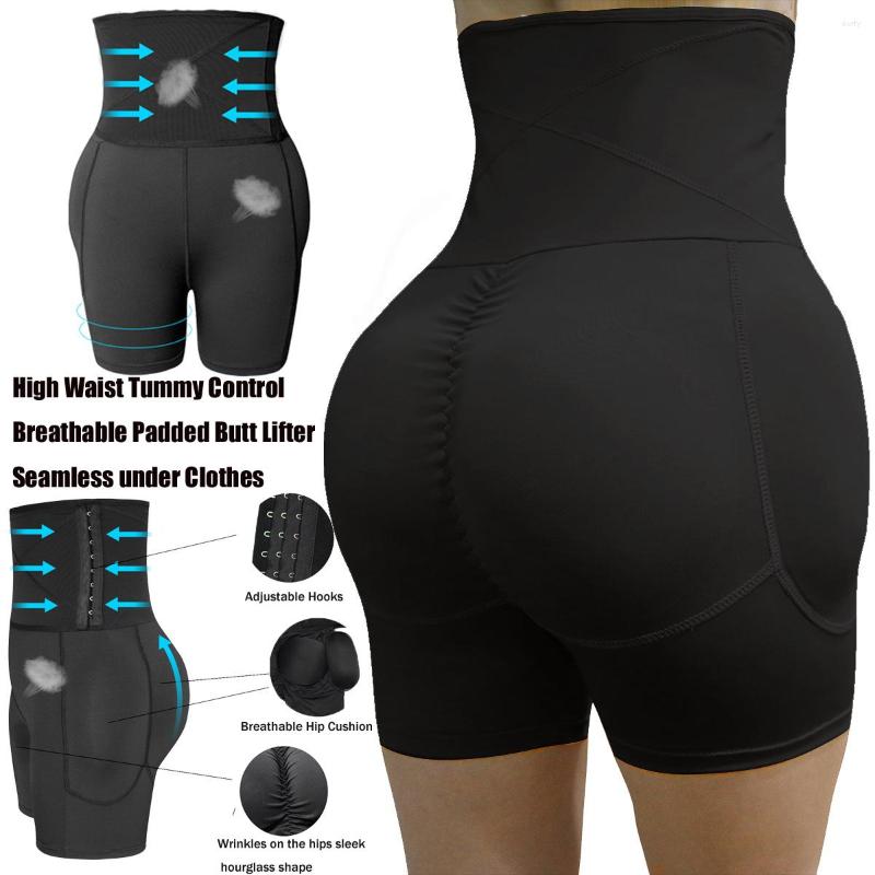 

Women's Shapers NEMOLEMON Womens BuLifter Shapewear Waist Tummy Control Body Underwear Shaper Pad Panties Fake Buttocks Thigh Slimmer, Black