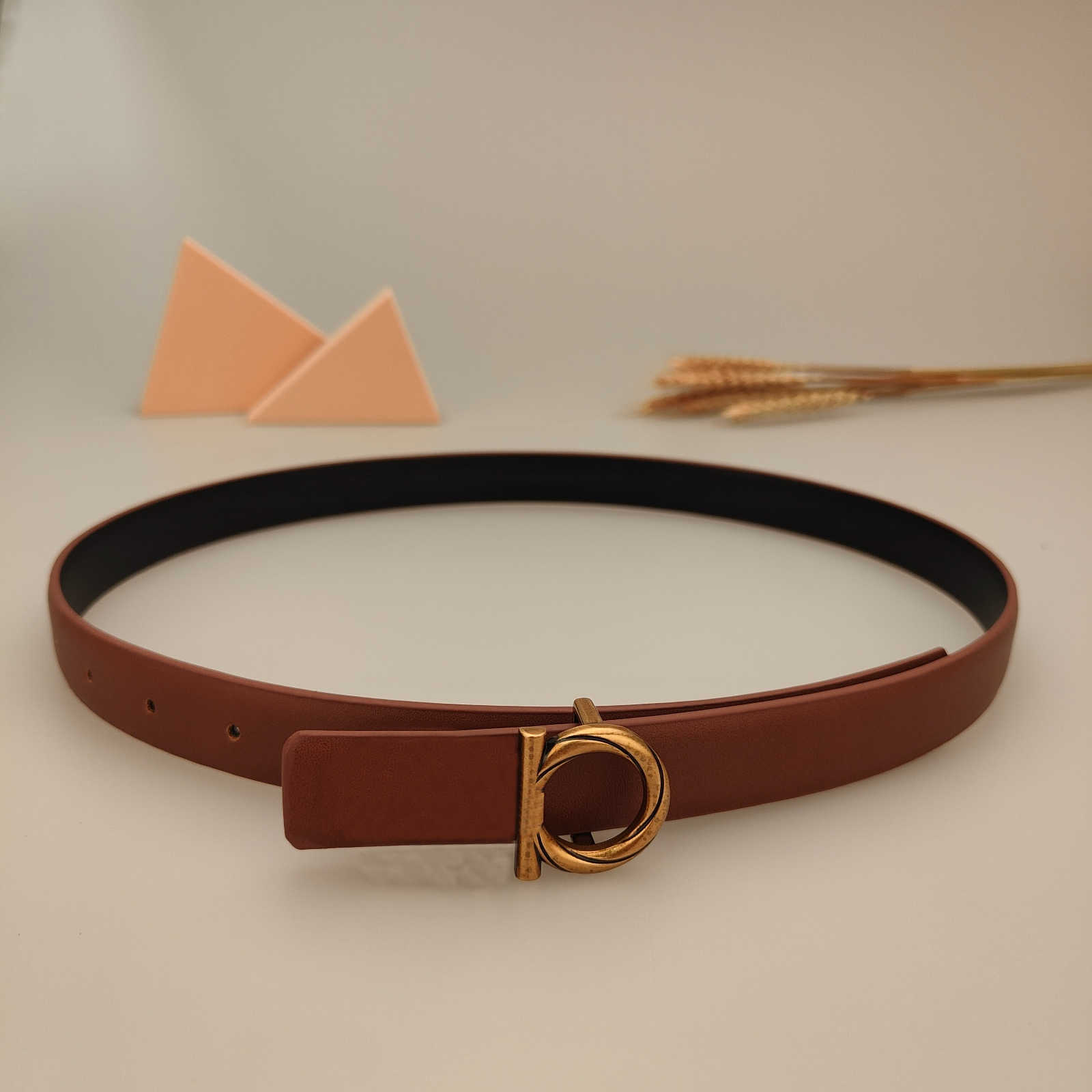 

2023 Women Fashion Designer Belt High-quality Cowhide Men Belt Width 2.5cm Copper Smooth Buckle Casual Belts Waistband Wholesale, As shown