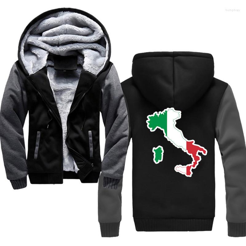 

Men's Hoodies Italy Winter Inner Fleece Men 2023 Casual Hooded Warm Sweatshirts Thick Tracksuit Jacket, Black