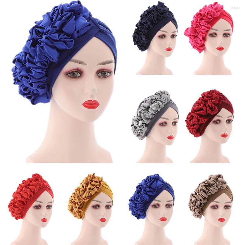 

Ethnic Clothing Fashion Women Turban Caps Big Flowers Headscarf Bonnet Wedding Party Hat Head Wrap Ready To Wear Muslim Hijab Scarf Turbante