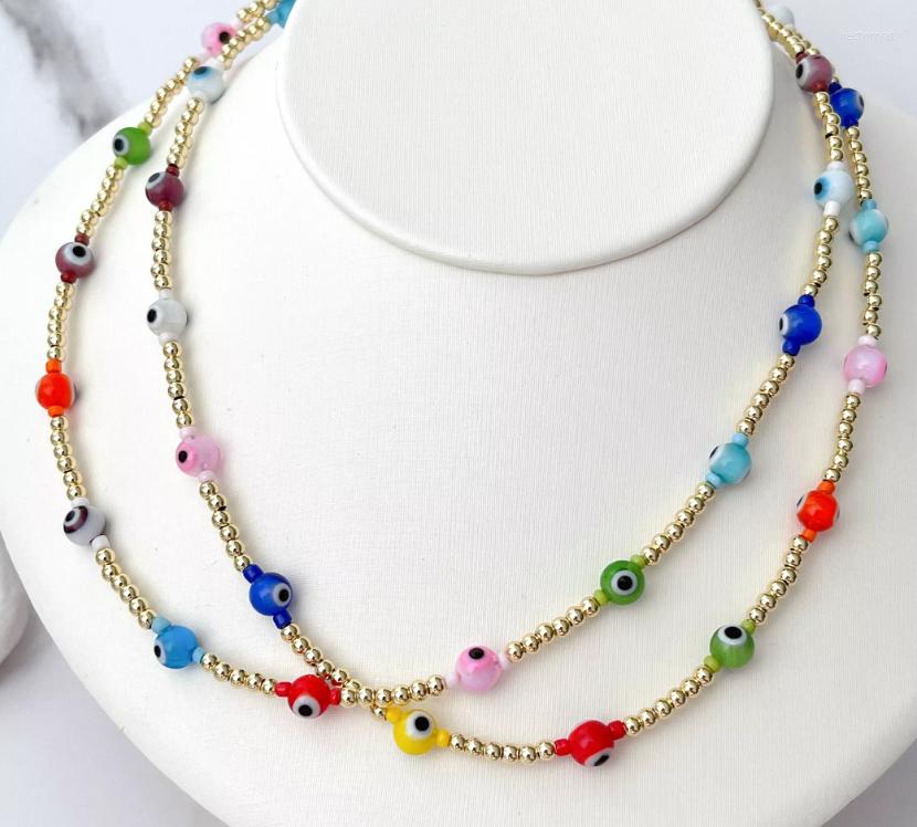 

Choker Jewelry Handmade Colorful Eye Beaded Necklace